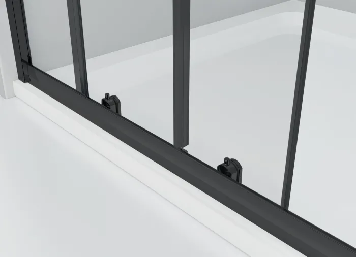 NICOL Black 115 čiré Sprchové posuvné dveře do niky černé