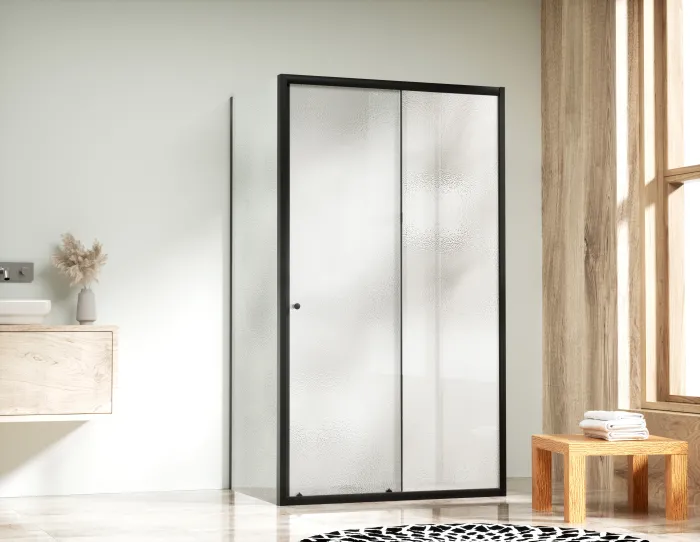 NICOL COMBI II Black 80x120x80 Grape Sprchový kout s posuvnými dveřmi