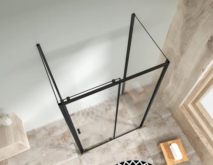 NICOL COMBI II Black 90x120x90 Čiré Sprchový kout s posuvnými dveřmi