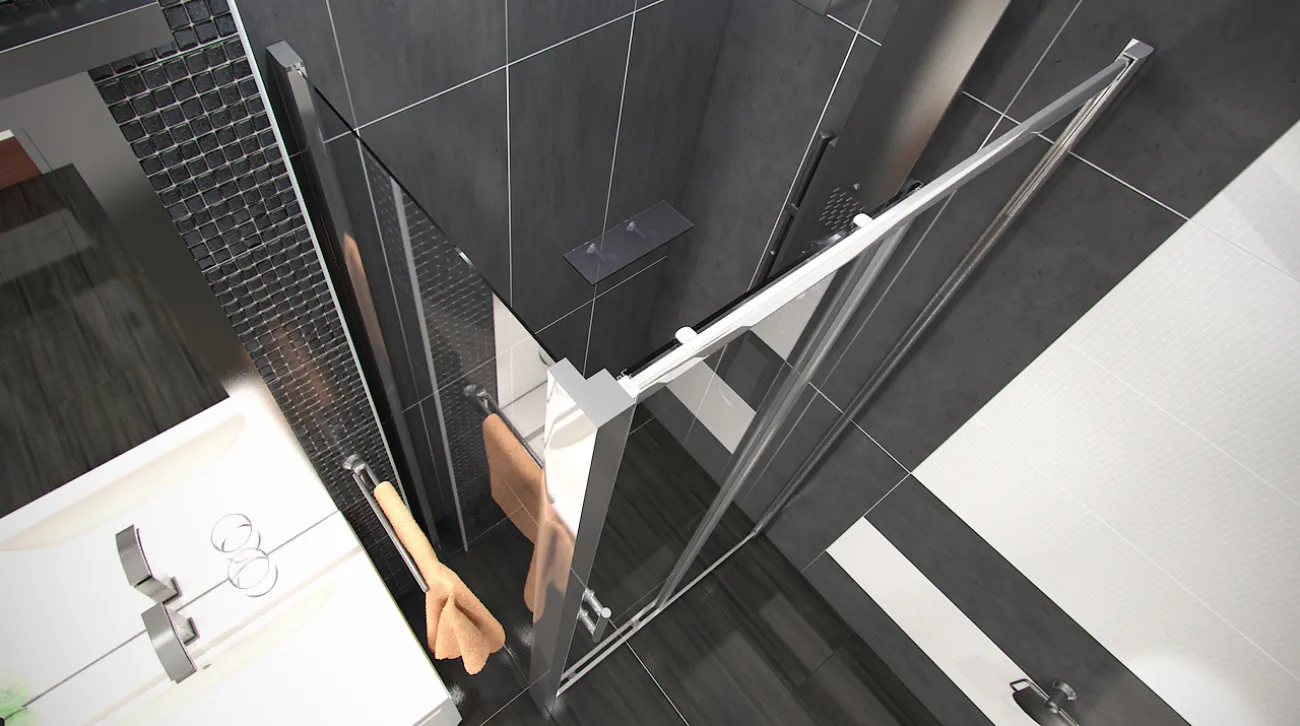 NICOL ROCKY 120x90 čiré Well sprchová zástěna obdélníková s mramorovou vaničkou