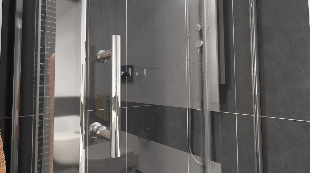 NICOL ROCKY 120x90 čiré Well sprchová zástěna obdélníková s mramorovou vaničkou