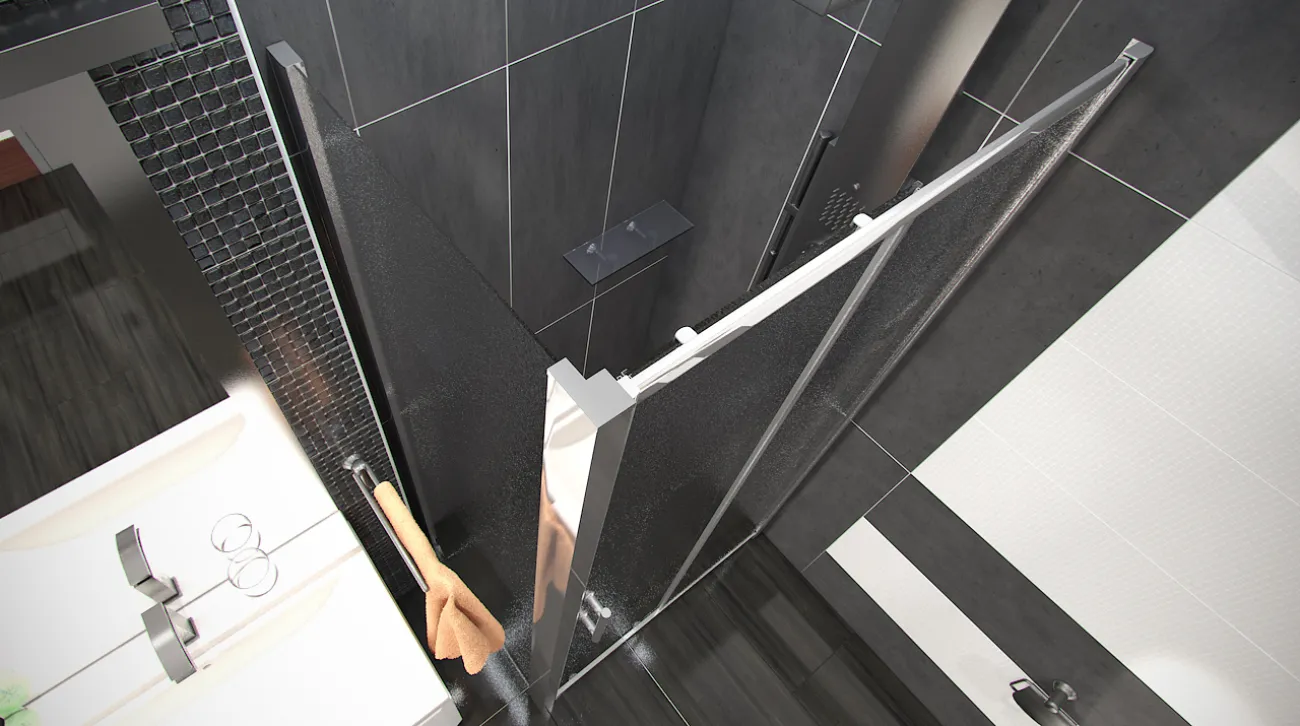 NICOL ROCKY 100x80 grape Well sprchová zástěna obdélníková s mramorovou vaničkou