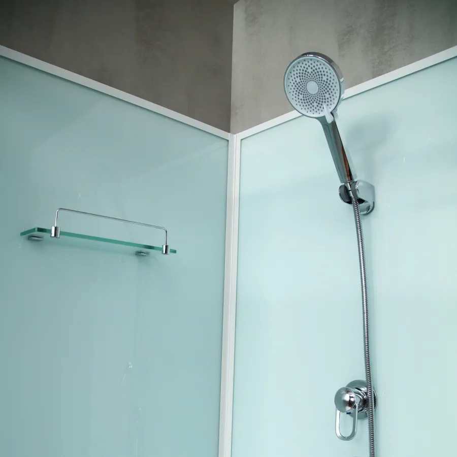 NOTRE ROCKY 100 BÍLÝ Sprchový box čtvrtkruhový s mramorovou vaničkou