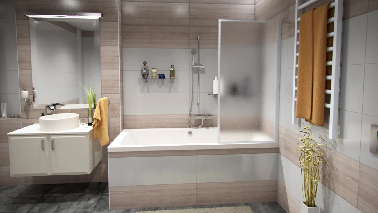 ONE 65 x 129 cm Vanová zástěna