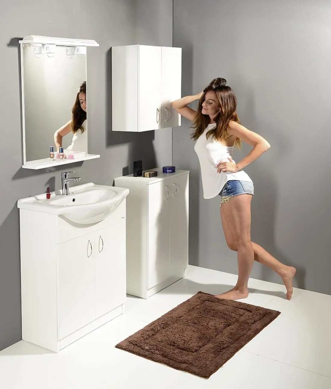 SIMPLEX ECO 50 umyvadlová skříňka včetně umyvadla 47x83,5x29 cm