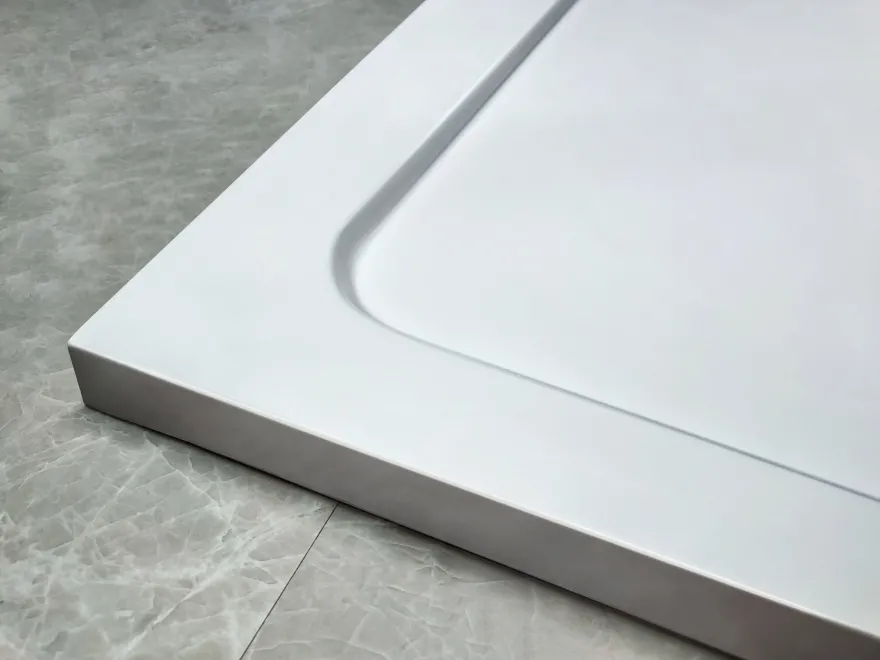 HARD 90x90x3,5 čtvrtkruhová mramorová vanička