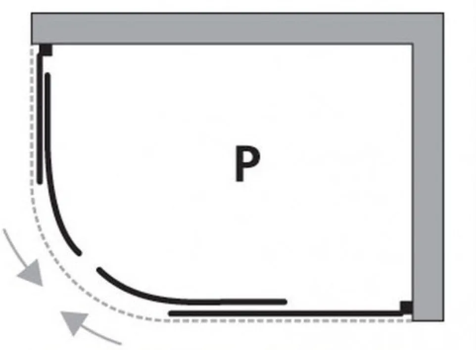 TORINO 100x80 Pravá Well Sprchová zástěna