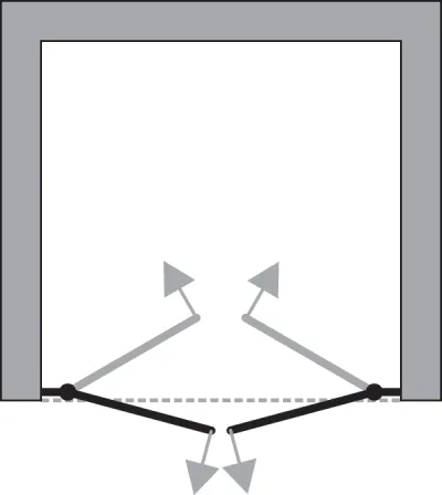 HANY 88-92 Čiré Sprchové dveře otevírací dvoukřídlé
