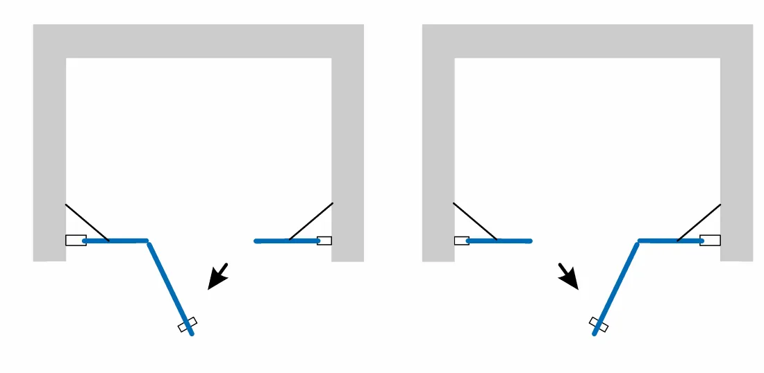 RIKA LINE 150 Čiré Sprchové dveře otevírací s pevnou stěnou v rovině