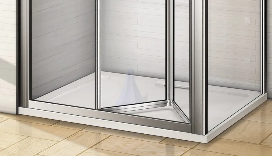 WRITE HARD 90x80 Sprchový kout se zalamovacími dveřmi a mramorovou vaničkou