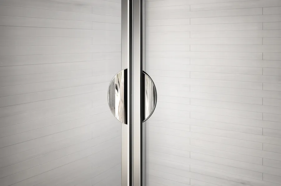 WRITE HARD 90x80 Sprchový kout se zalamovacími dveřmi a mramorovou vaničkou