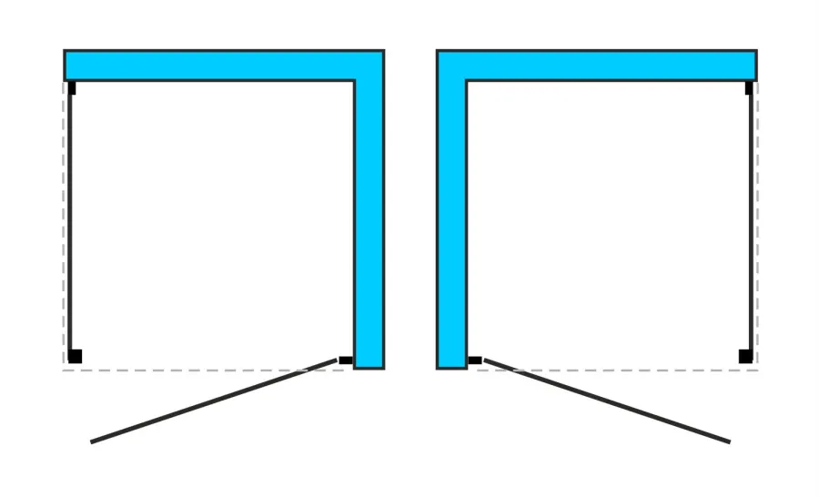 ALFA COMBI 100x90 Black/Čiré Obdélníková sprchová zástěna