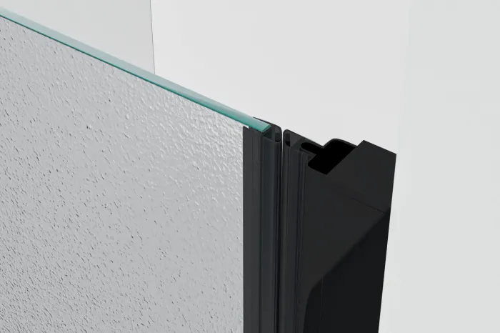 ALFA-V LINE Black 110 Grape Sprchové dveře jednokřídlé s pevnou stěnou v rovině (85+30)