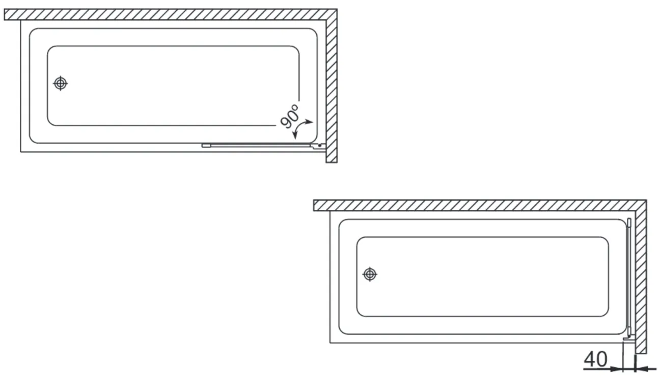 ONE 65 x 129 cm Vanová zástěna