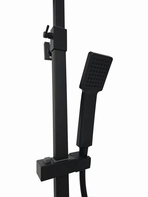 WEST Black Sprchový set s termostatickou baterií - hranatý, černý