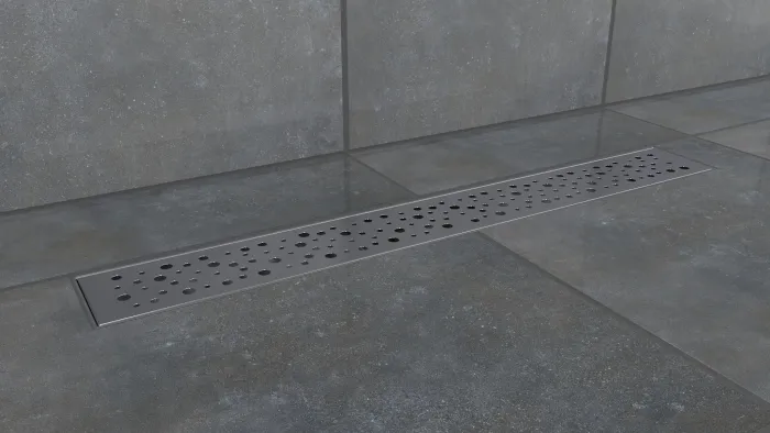 B-DRAINWELL 70 Chrom Odtokový podlahový žlab, bublinky