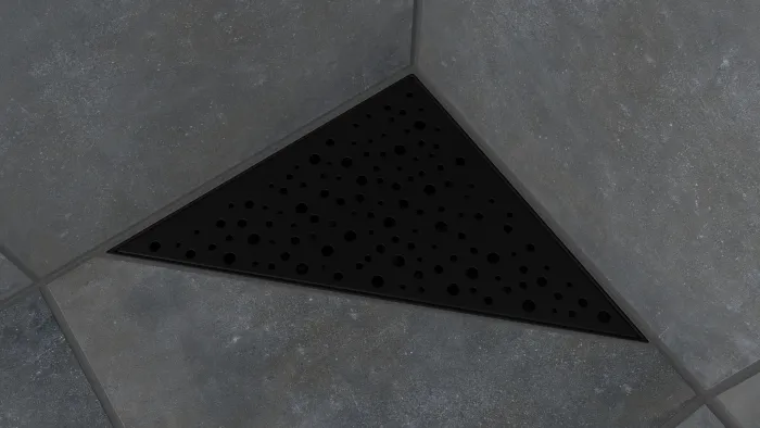 B-TRIANGL 25 Black Odtoková vpusť rohová