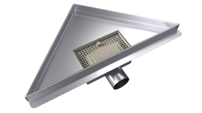 B-TRIANGL 30 Chrom Odtoková vpusť rohová