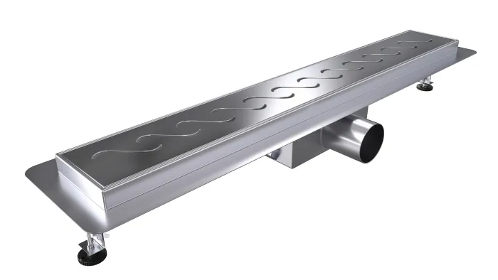 W-DRAINWELL 70 Chrom Odtokový podlahový žlab, vlnky