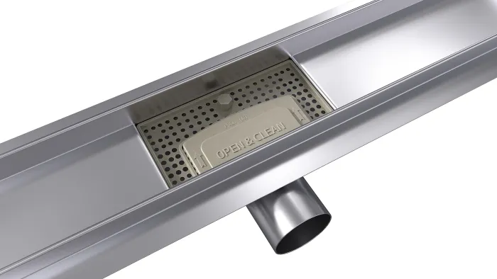 W-DRAINWELL 70 Chrom Odtokový podlahový žlab, vlnky