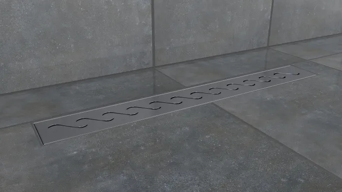 W-DRAINWELL 70 Chrom Odtokový podlahový žlab, vlnky