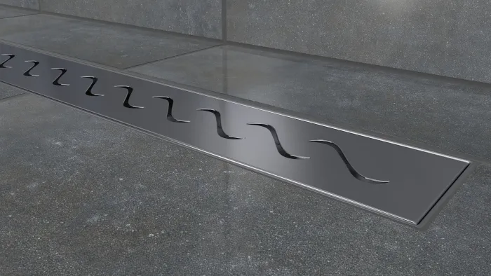 W-DRAINWELL 70 Chrom Odtokový podlahový žlab, vlnky