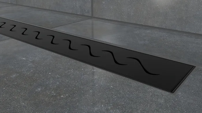 B-DRAINWELL 70 Black Odtokový podlahový žlab, bublinky