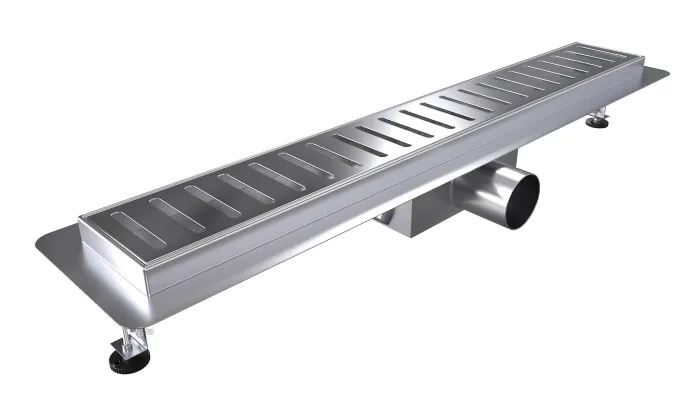 L-DRAINWELL 100 Chrom Odtokový podlahový žlab, žebřík