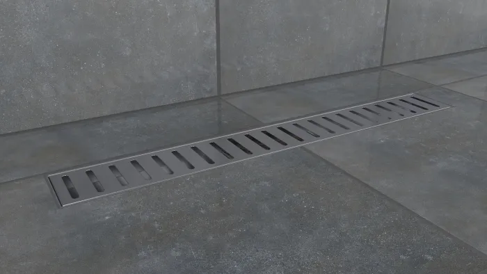 L-DRAINWELL 100 Chrom Odtokový podlahový žlab, žebřík