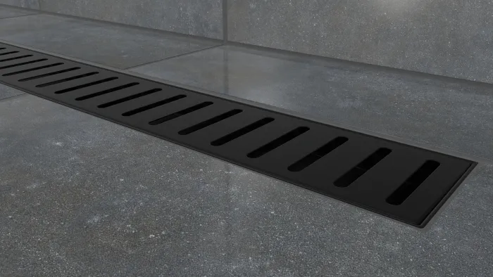 L-DRAINWELL 100 Black Odtokový podlahový žlab, žebřík